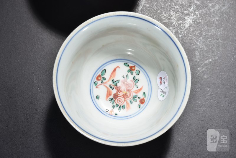 清 五彩荷塘清趣图茶圆（6件） - 图10